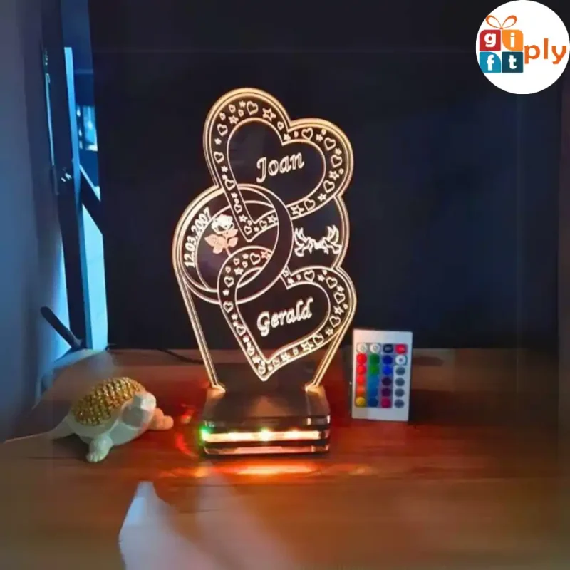 3D Ring Heart Customised illusion plate