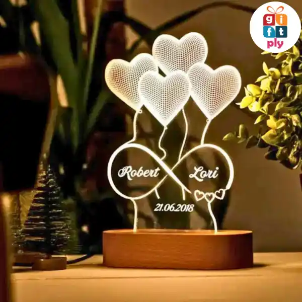 4 Hearts Customised Lamp