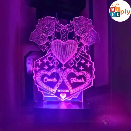 4 Rose Customised Illusion Lamp