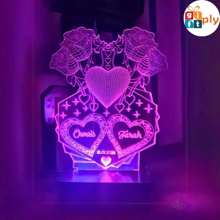 4 Rose Customised Illusion Lamp