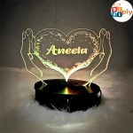Heart In Hand Customised 3D illusion Lamp