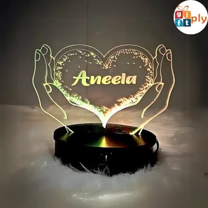 Heart In Hand Customised 3D illusion Lamp